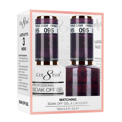 Cre8tion Matching Color Gel & Nail Lacquer 95 Acai Berry