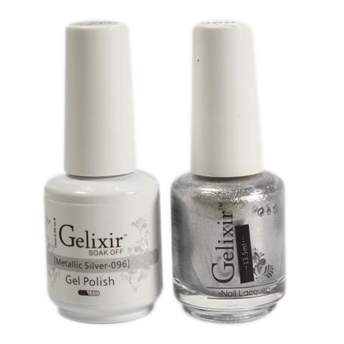 Gelixir - Matching Color Soak Off Gel - 096 Metallic Silver