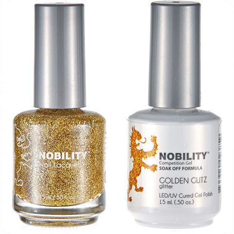 Nobility Gel Polish & Nail Lacquer, Golden Glitz - NBCS067