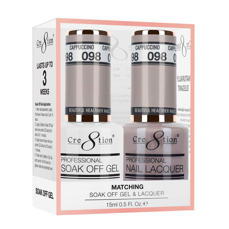 Cre8tion Matching Color Gel & Nail Lacquer 98 Cappuccino