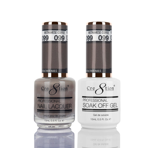 Cre8tion Matching Color Gel & Nail Lacquer 99 Vietnamese Coffee