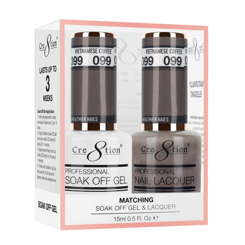Cre8tion Matching Color Gel & Nail Lacquer 99 Vietnamese Coffee