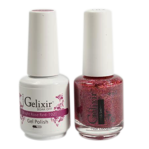 Gelixir - Matching Color Soak Off Gel - 102 Bright Rose Red