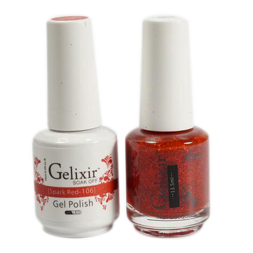 Gelixir - Matching Color Soak Off Gel - 106 Spark Red