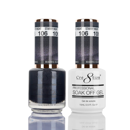 Cre8tion Matching Color Gel & Nail Lacquer 106 Starry Night