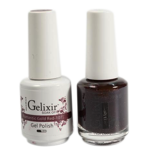 Gelixir - Matching Color Soak Off Gel - 107 Romantic Gold Red