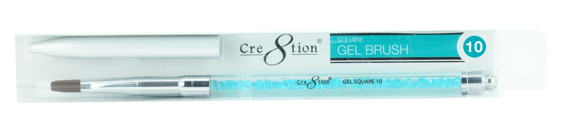 Cre8tion - Gel Brush Square Tip Rhinestone Handle 10