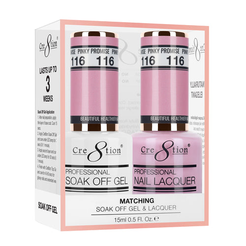 Cre8tion Matching Color Gel & Nail Lacquer 116 Pinky Promise