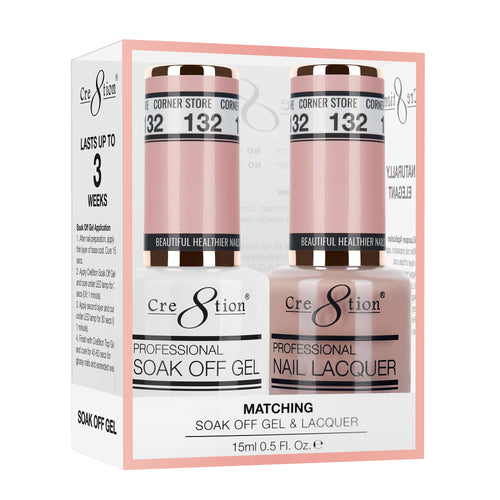 Cre8tion Matching Color Gel & Nail Lacquer  132 Corner Store