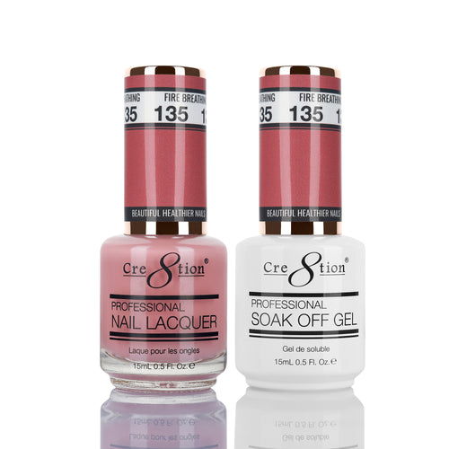 Cre8tion Matching Color Gel & Nail Lacquer  135 Fire Breathing