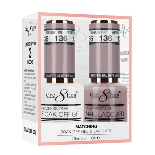 Cre8tion Matching Color Gel & Nail Lacquer  136 Window Tint