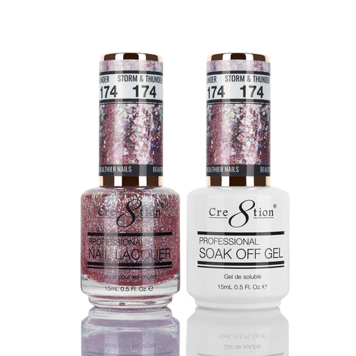 Cre8tion Matching Color Gel & Nail Lacquer 174 Storm & Thunder