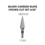 Cre8tion Silver Carbide Burs - Crows Cut Bit  - Fine 3/32'