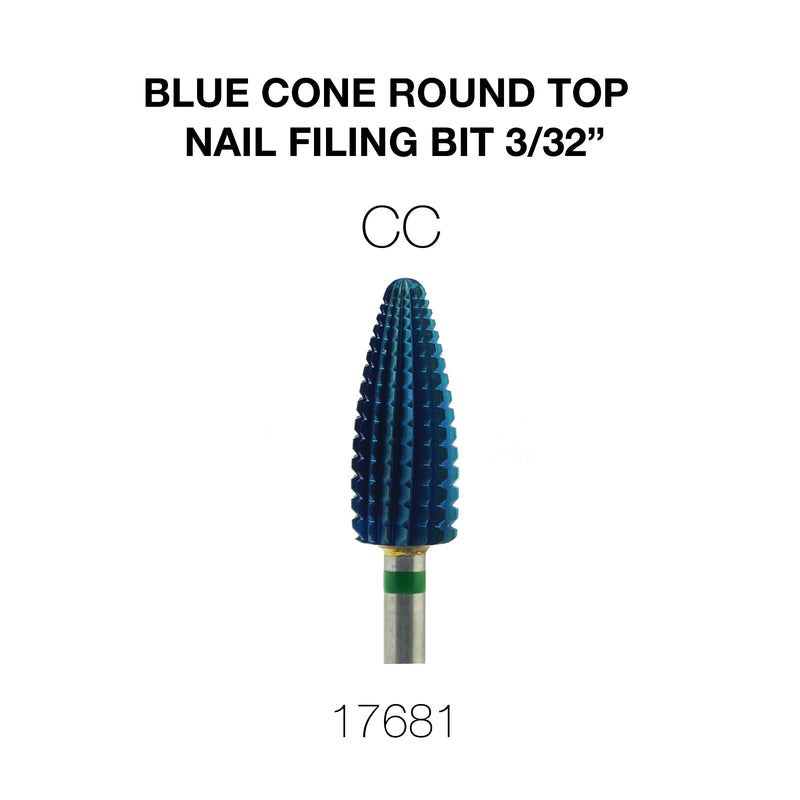 Cre8tion - Blue Cone Round Top - Nail Filing Bit - 3/32"