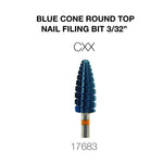 Cre8tion - Blue Cone Round Top - Nail Filing Bit - 3/32"