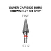 Cre8tion Silver Carbide Burs - Crows Cut Bit  - Fine 3/32'