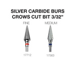 Cre8tion Silver Carbide Burs - Crows Cut Bit  - Fine 3/32'