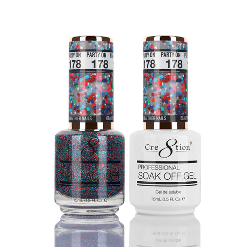 Cre8tion Matching Color Gel & Nail Lacquer 178 Party On