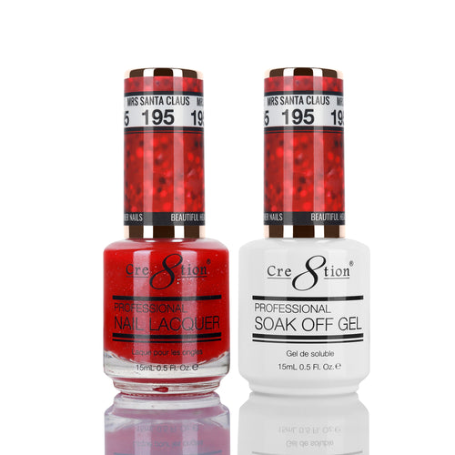 Cre8tion Matching Color Gel & Nail Lacquer 195 Mrs Santa Claus