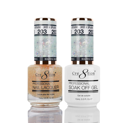 Cre8tion Matching Color Gel & Nail Lacquer 203 Just a Splash
