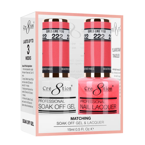 Cre8tion Matching Color Gel & Nail Lacquer 222 GIRLS LIKE YOU