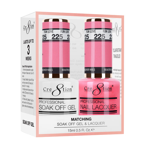 Cre8tion Matching Color Gel & Nail Lacquer 225 FUN LOVE
