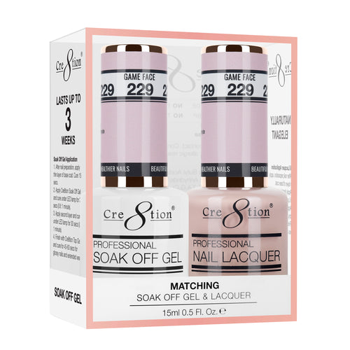 Cre8tion Matching Color Gel & Nail Lacquer 229 GAME FACE