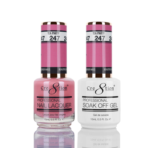 Cre8tion Matching Color Gel & Nail Lacquer 247 TEA PARTY
