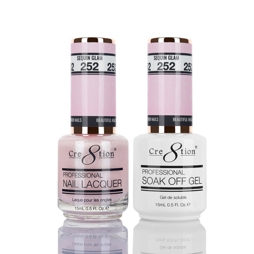 Cre8tion Matching Color Gel & Nail Lacquer 252 SEQUIN GLAM