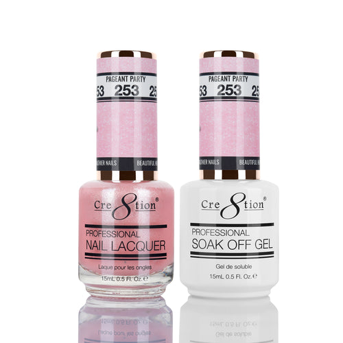 Cre8tion Matching Color Gel & Nail Lacquer 253 PAGEANT PARTY