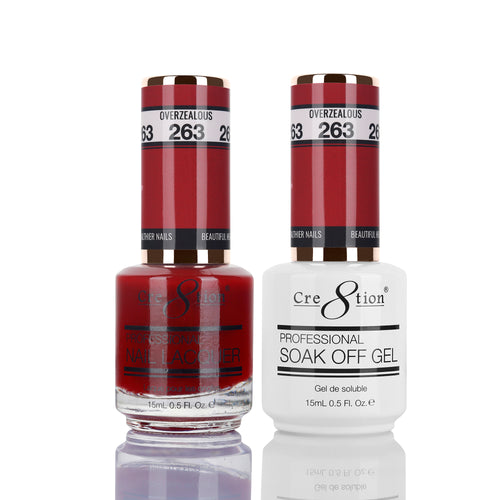 Cre8tion Matching Color Gel & Nail Lacquer 263 OVERZEALOUS
