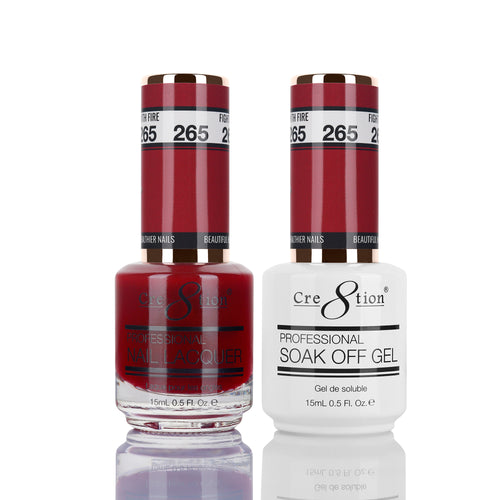 Cre8tion Matching Color Gel & Nail Lacquer 265 FIGHTING WITH FIRE