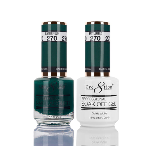 Cre8tion Matching Color Gel & Nail Lacquer 270 BATTLEFIELD
