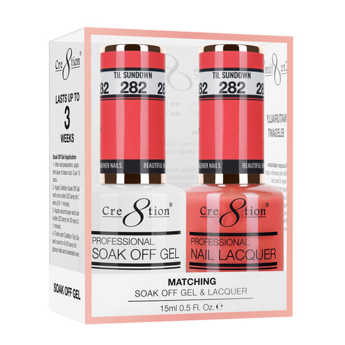 Cre8tion Matching Color Gel & Nail Lacquer 282 TIL SUNDOWN