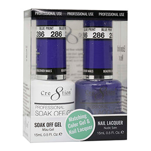 Cre8tion Matching Color Gel & Nail Lacquer 286 BLUE PRINTCre8tion Matching Color Gel & Nail Lacquer 286 BLUE PRINT