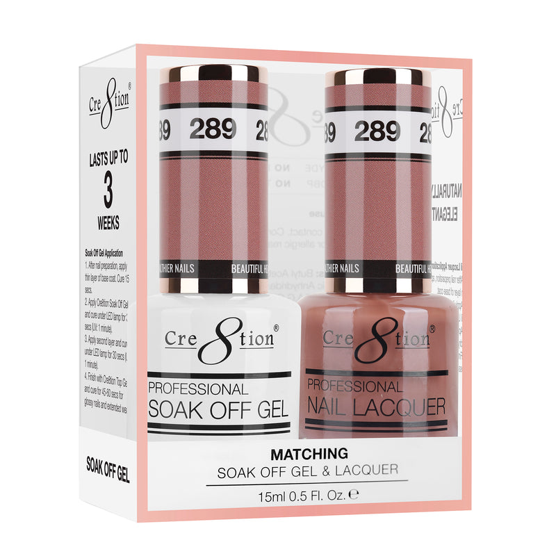 Cre8tion Soak Off Gel Matching Pair 0.5 oz 289