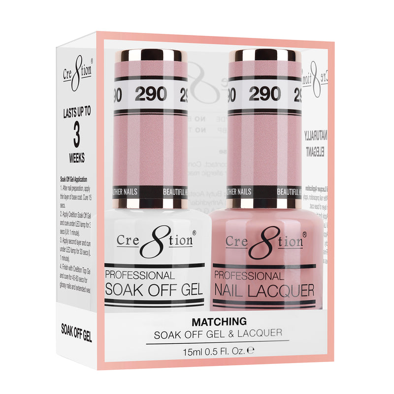 Cre8tion Soak Off Gel Matching Pair 0.5 oz 290