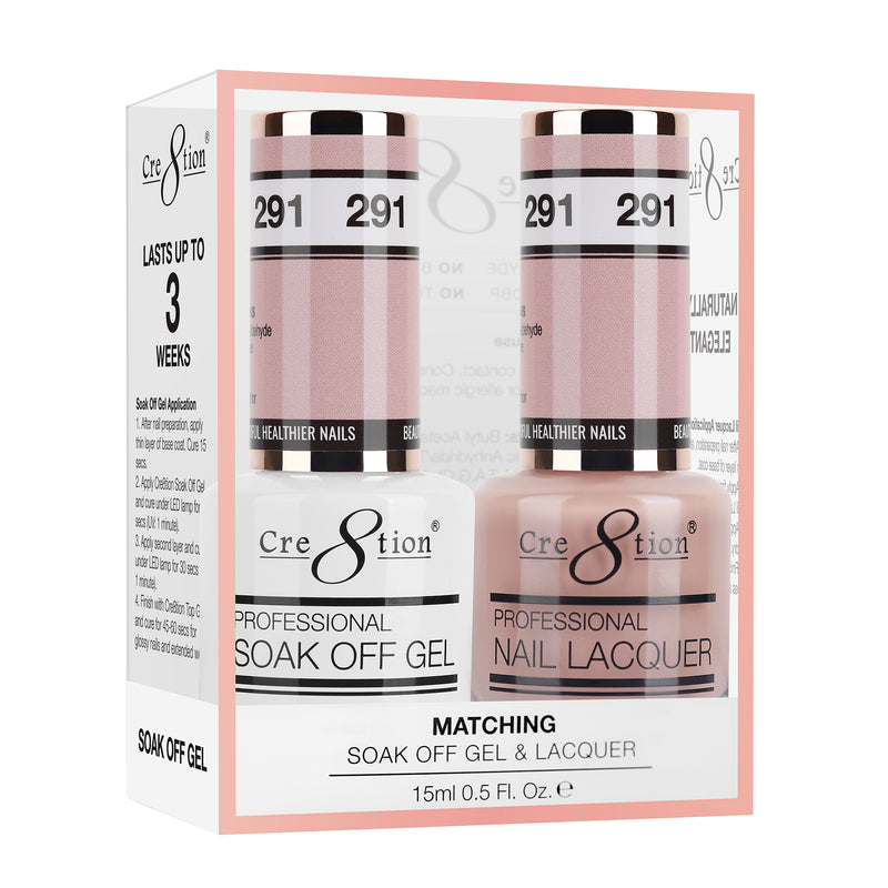 Cre8tion Soak Off Gel Matching Pair 0.5 oz 291