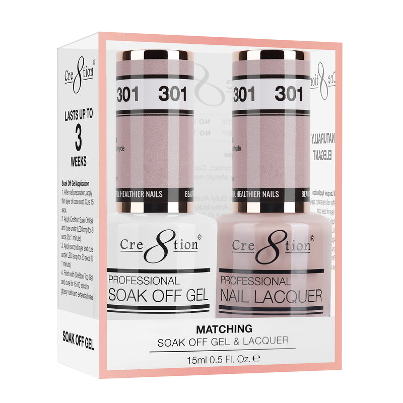 Cre8tion Soak Off Gel Matching Pair 0.5 oz 301