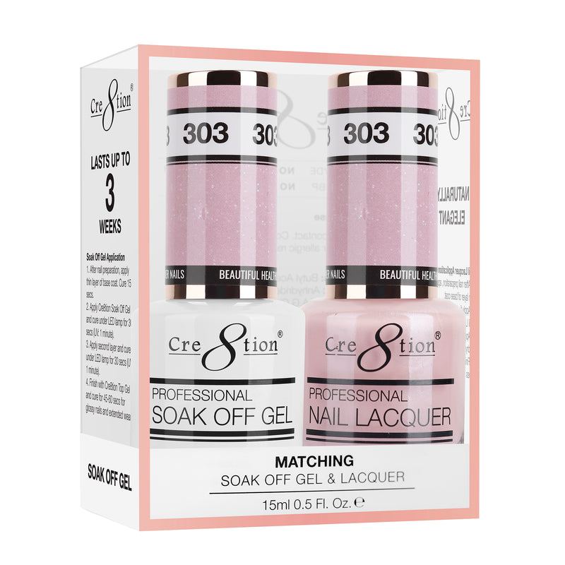 Cre8tion Soak Off Gel Matching Pair 0.5 oz 303