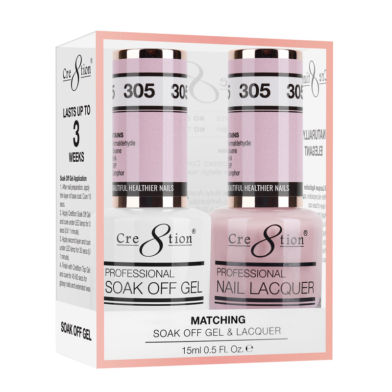 Cre8tion Soak Off Gel Matching Pair 0.5 oz 305