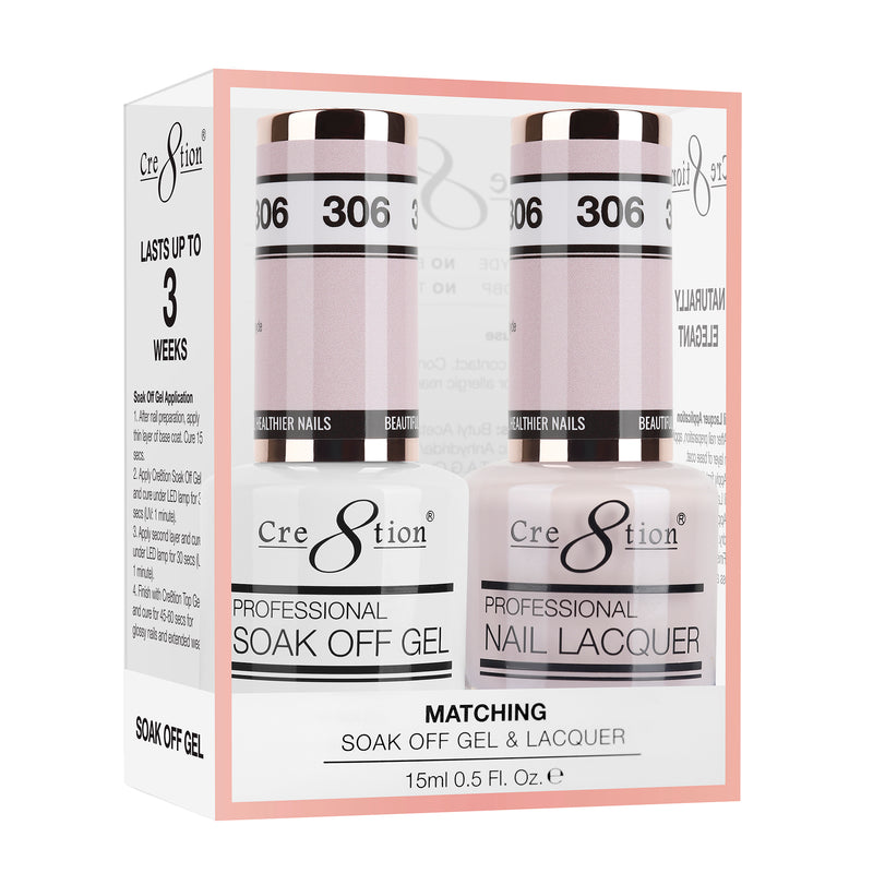 Cre8tion Soak Off Gel Matching Pair 0.5 oz 306