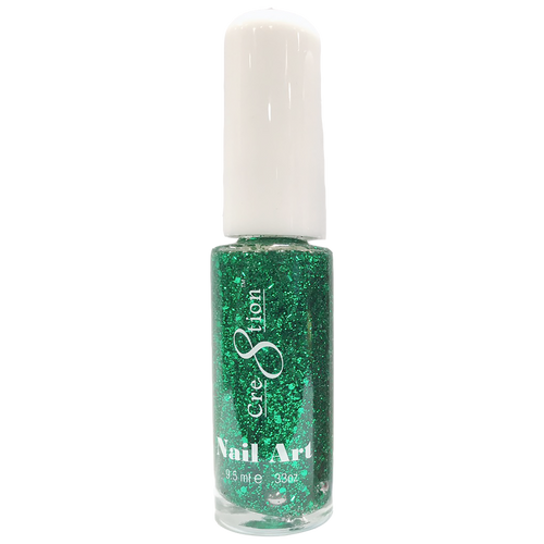 Cre8tion -  Nail Art Design Thin Detailer 07 - Green Glitter