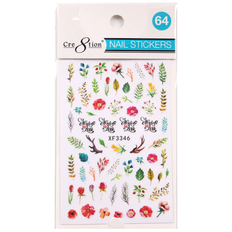 Cre8tion 3D Nail Art Sticker Flower 64