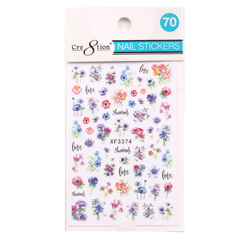 Cre8tion Nail Art Sticker Flower 70