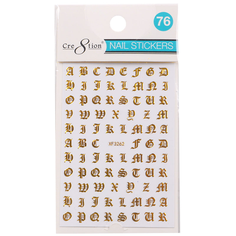 Cre8tion Nail Art Sticker Alphabet Silver 76