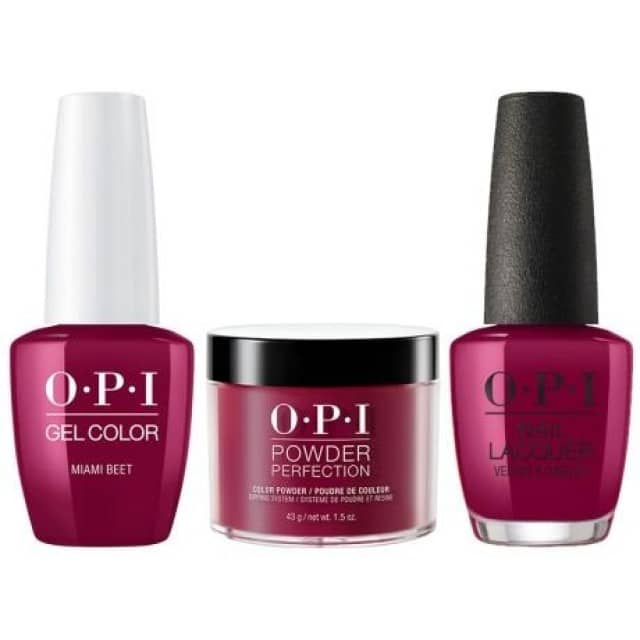 OPI COMBO 3 in 1 Matching - GCB78A-NLB78-DPB78 Miami Beet