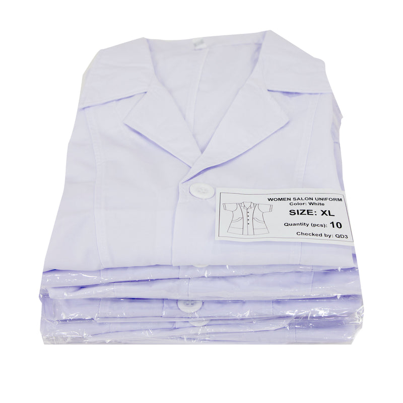 Salon White Uniform Slanted pocket