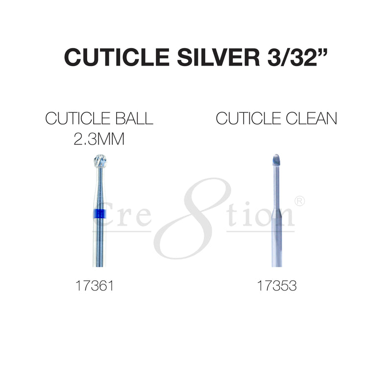 Cre8ion Cuticle  Carbide  Silver 3/32"