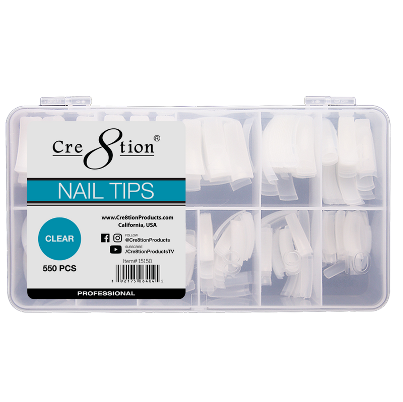 Cre8tion Clear Tips #01 - #10 550 pcs./box